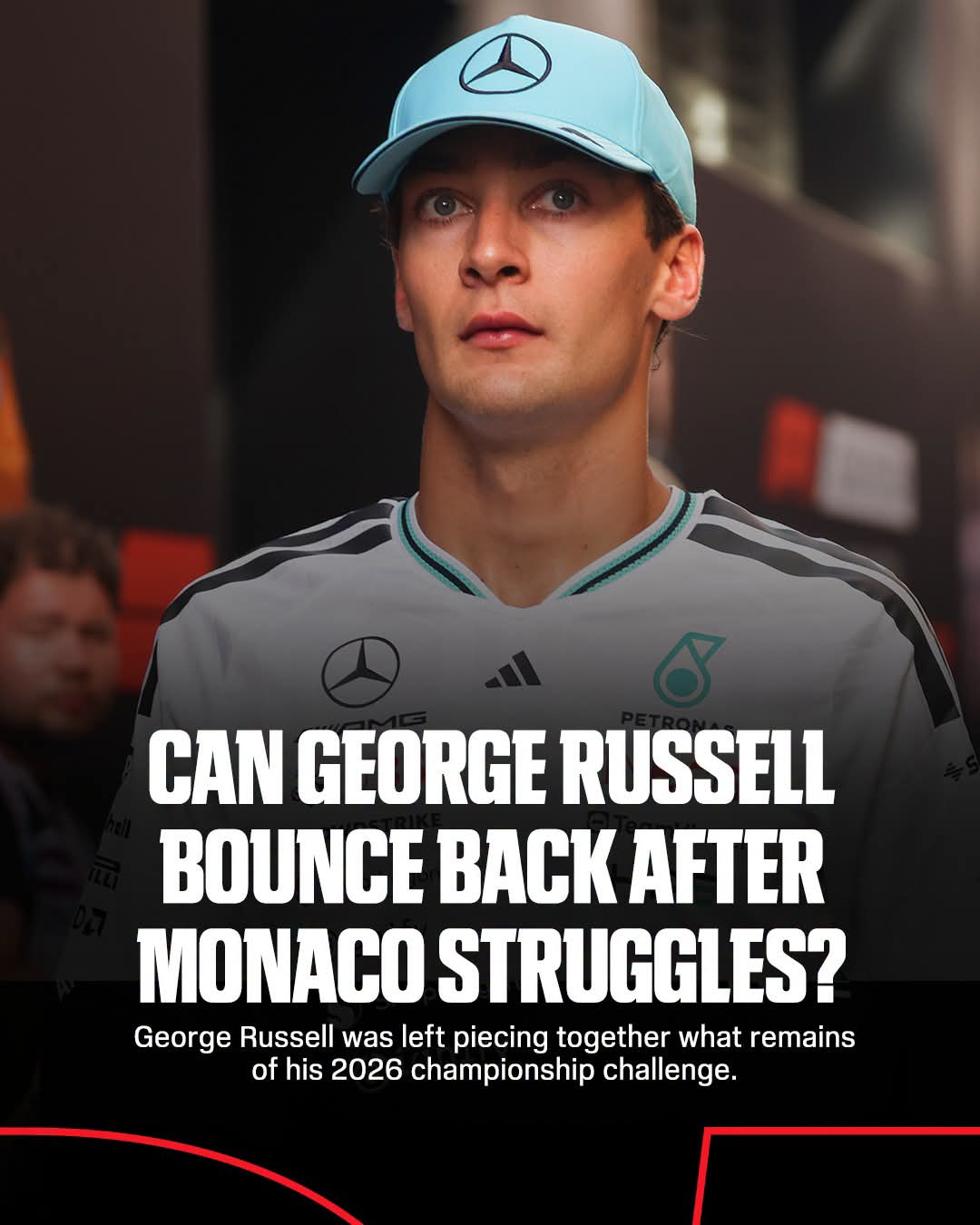 GEORGE RUSSELL’S TITLE HOPES HANG IN THE BALANCE AS MERCEDES STAR FACES DEFINING MOMENT OF 2026 SEASON